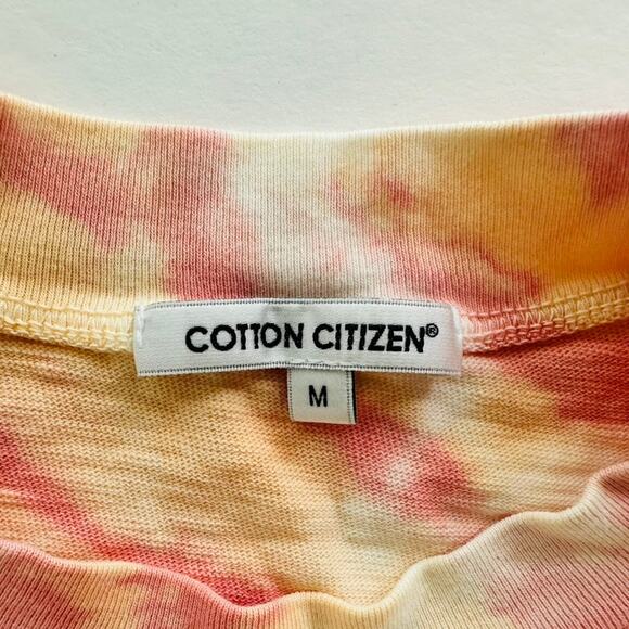 Cotton Citizen Tokyo Crop Cotton Tee Tie Dye Size Medium Cream Peach Pink - Picture 2 of 5